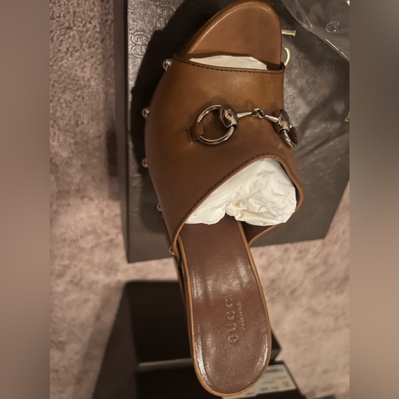 Gucci leather upper and rubber sole Betis Glamour Cuir size 37.5.. NEW - Picture 4 of 13